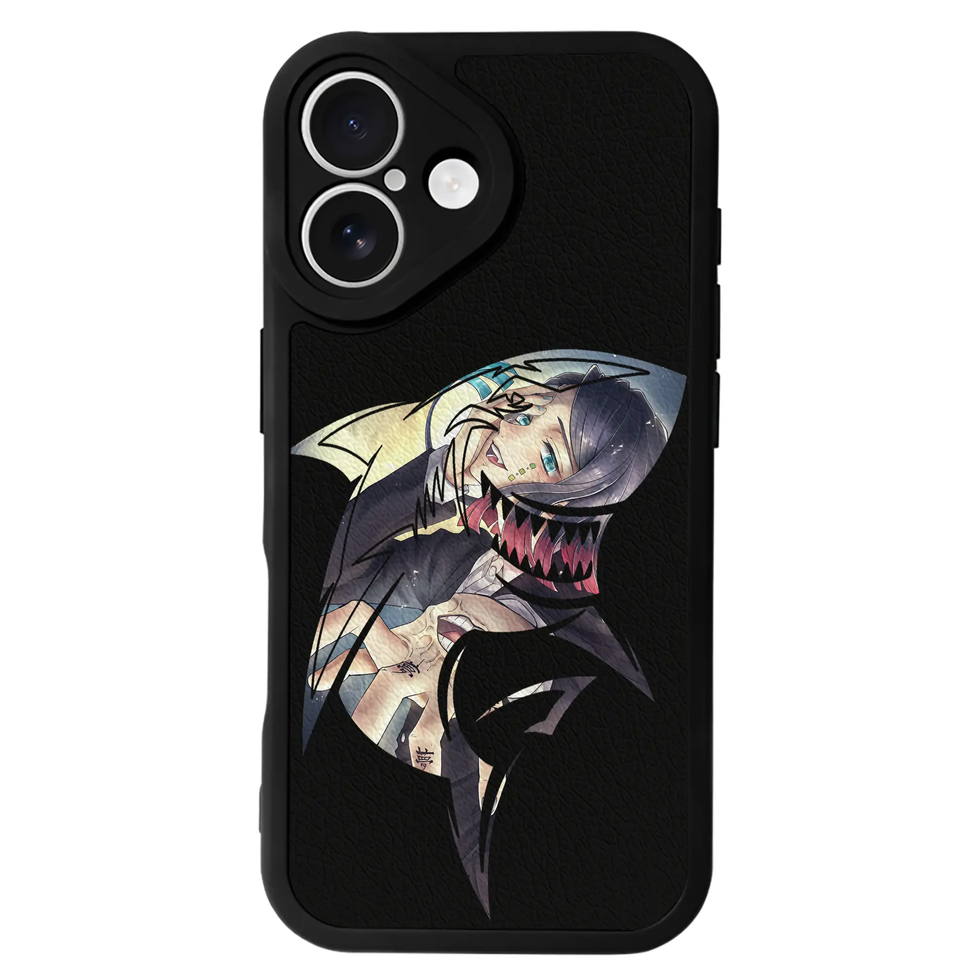 鬼滅の刃 グッズ,魘夢 - IPhone 16シリーズ対応 ・ シリコンスマホケース ・ レザー調 ・ 高精度フィット ・ 耐衝撃 ・ ワイヤレス充電対応 ・ 精密カット